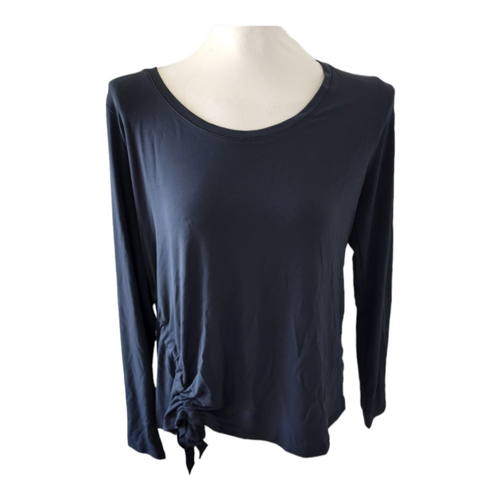 Jason Wu Blouse Black Long Sleeve with Scoop Neck size small